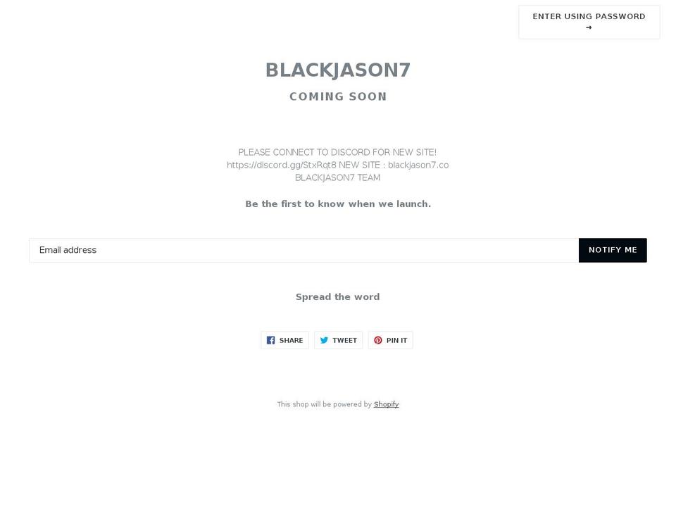blackjason7.com shopify website screenshot