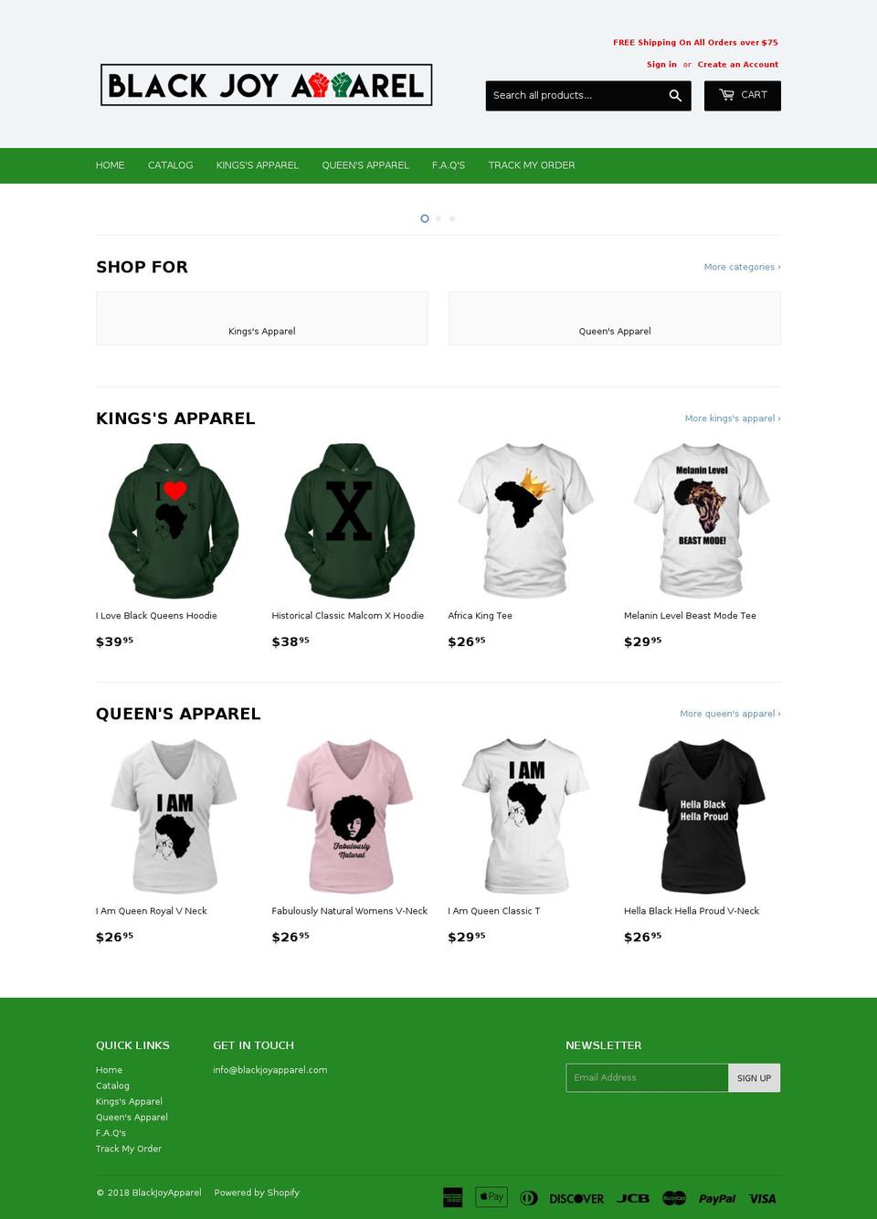 blackjoyapparel.com — Shopify storefront screenshot