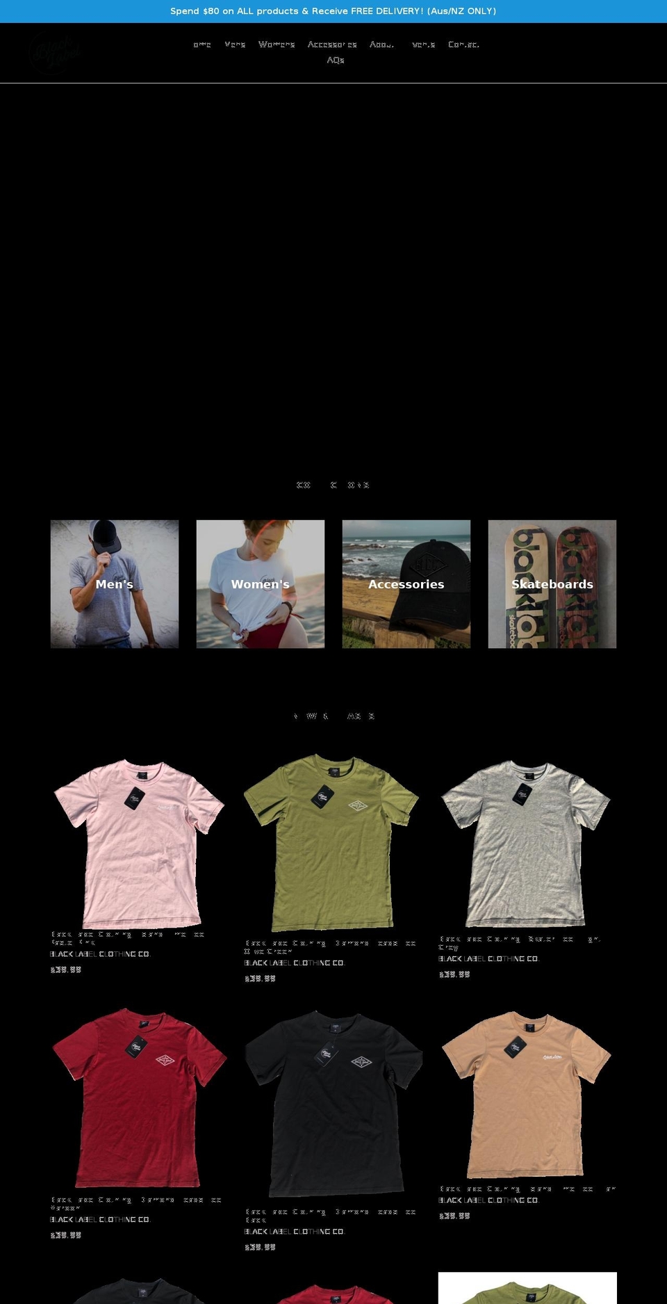 blacklabelclothingco.com — Shopify storefront screenshot