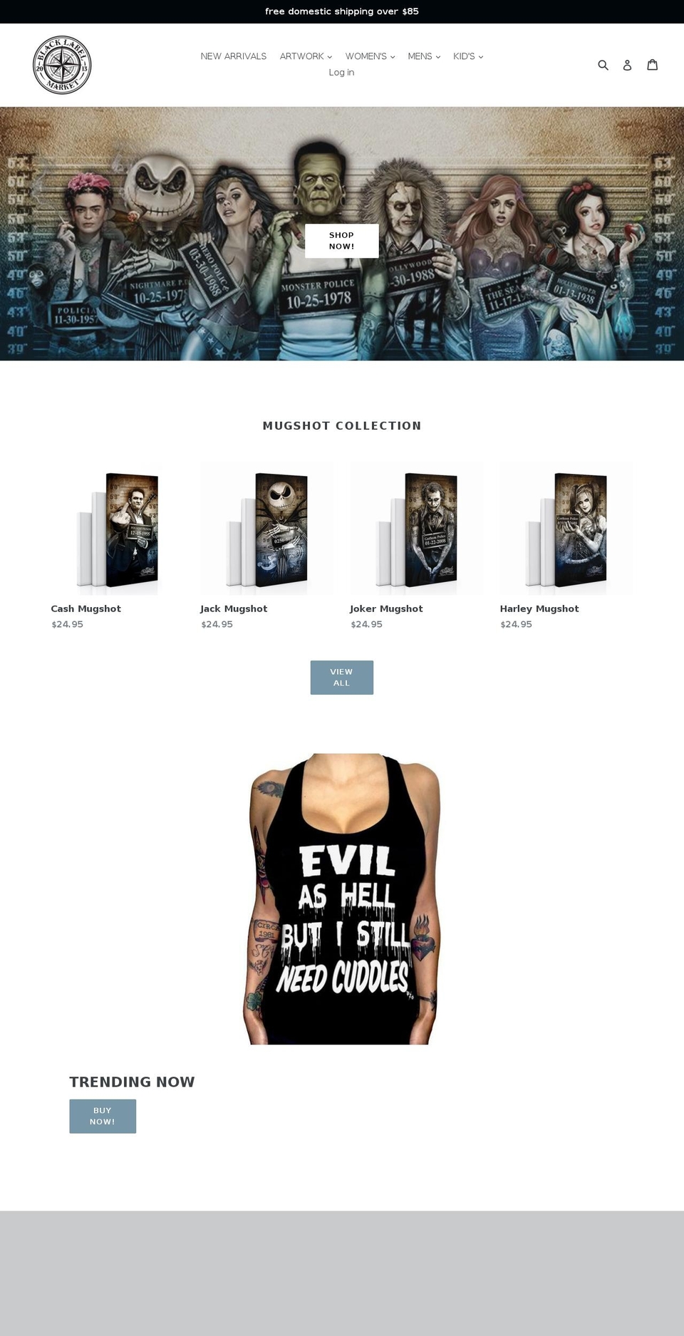 blacklabelmarket.com shopify website screenshot