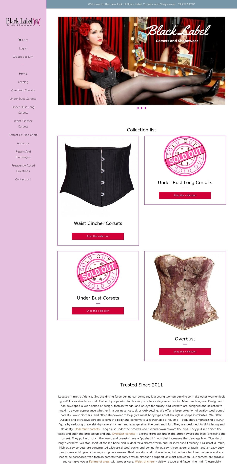 blacklabelshapewear.com — Shopify storefront screenshot
