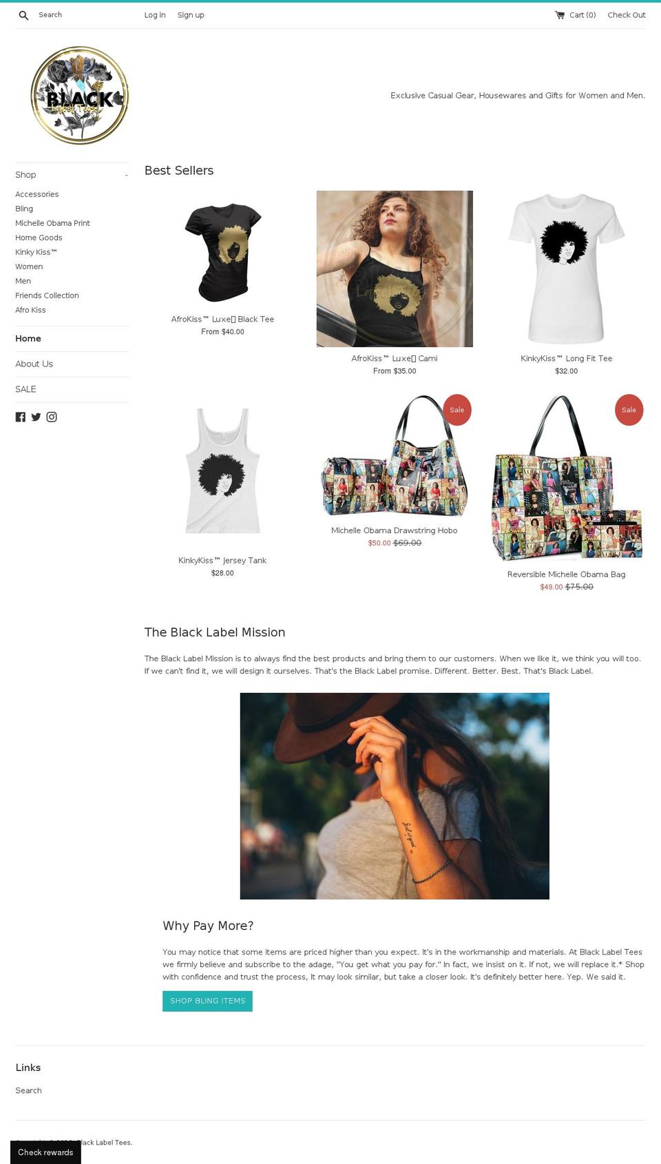 blacklabeltees.com — Shopify storefront screenshot