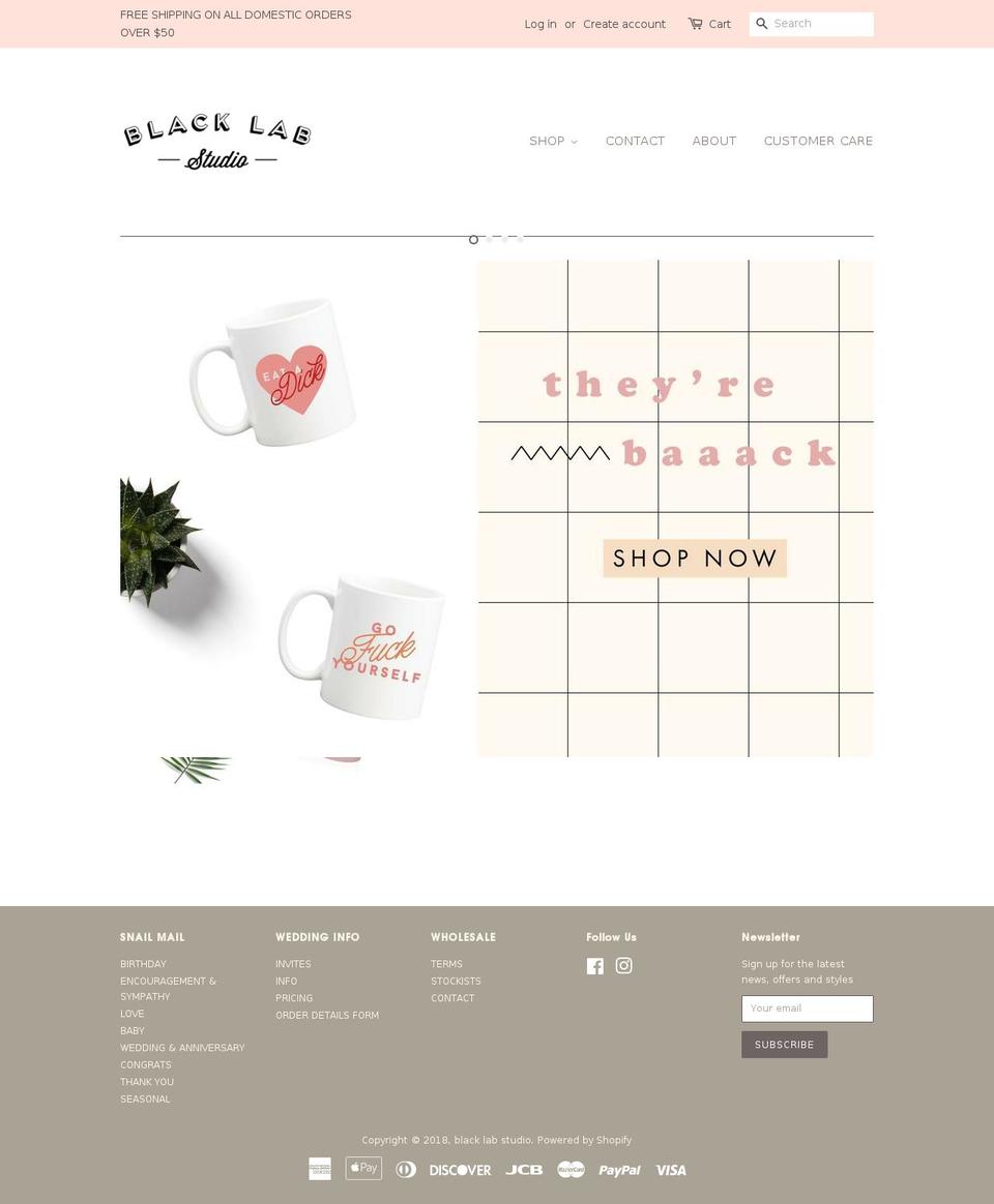 blacklabstudioco.com shopify website screenshot