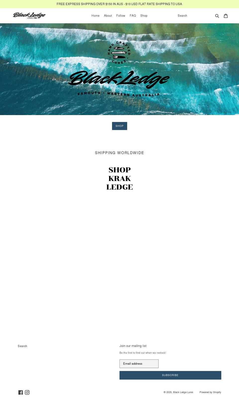 blackledgelures.com.au shopify website screenshot