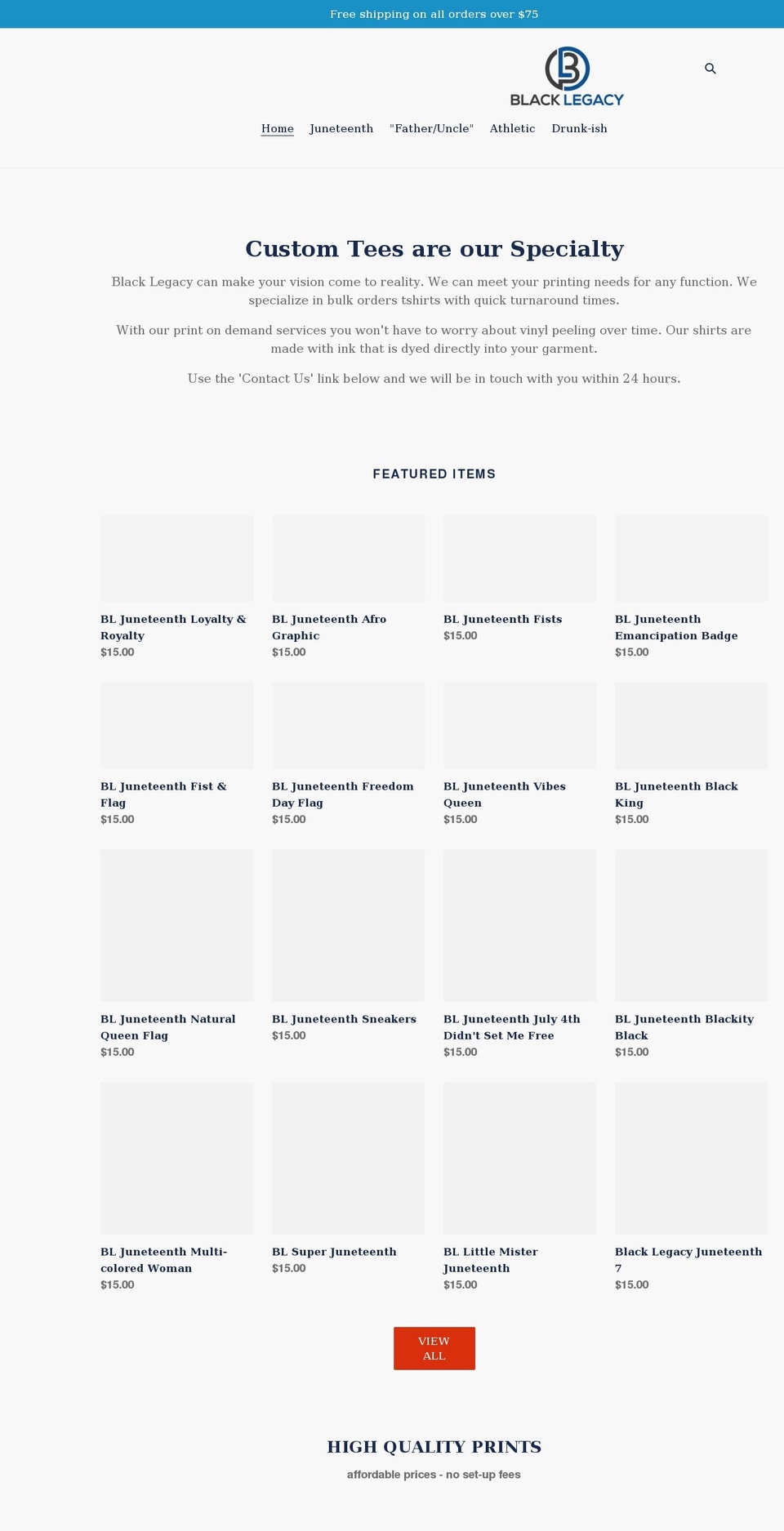blacklegacyonline.com shopify website screenshot