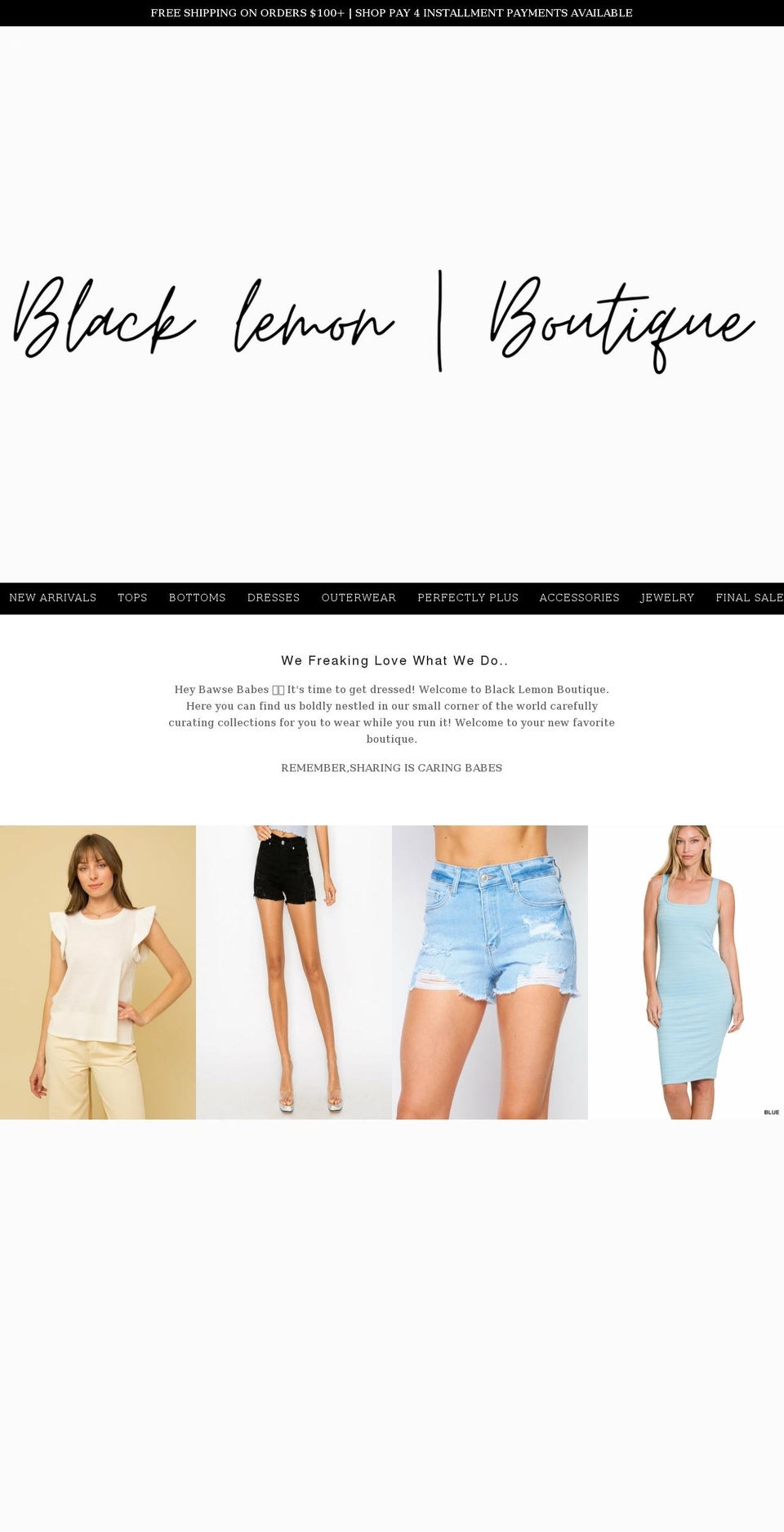 blacklemonboutique.com shopify website screenshot