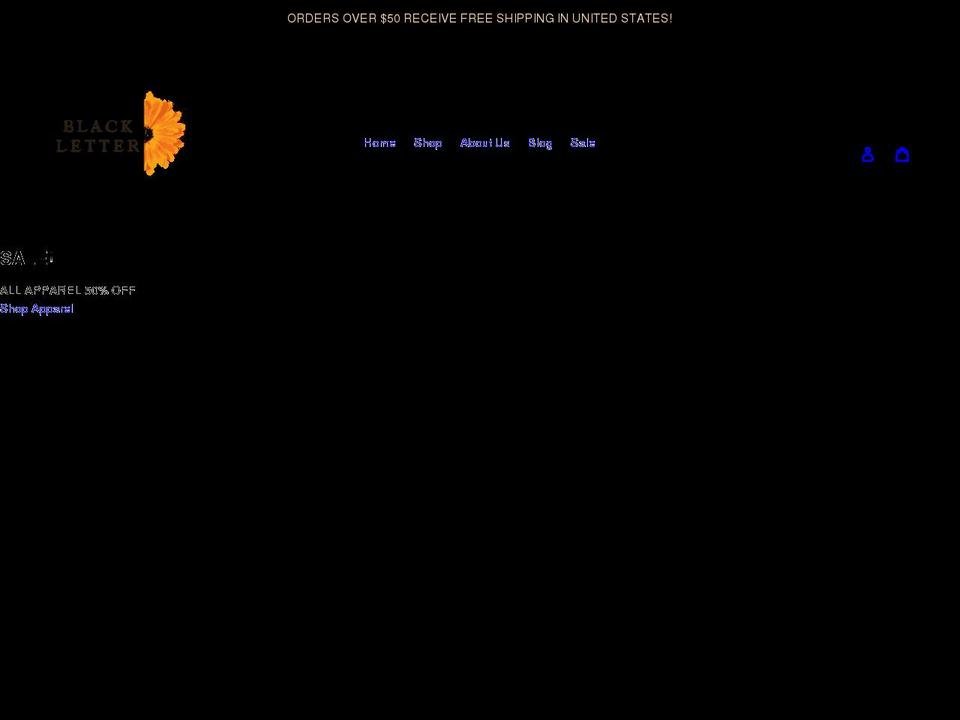 blackletterltd.com shopify website screenshot