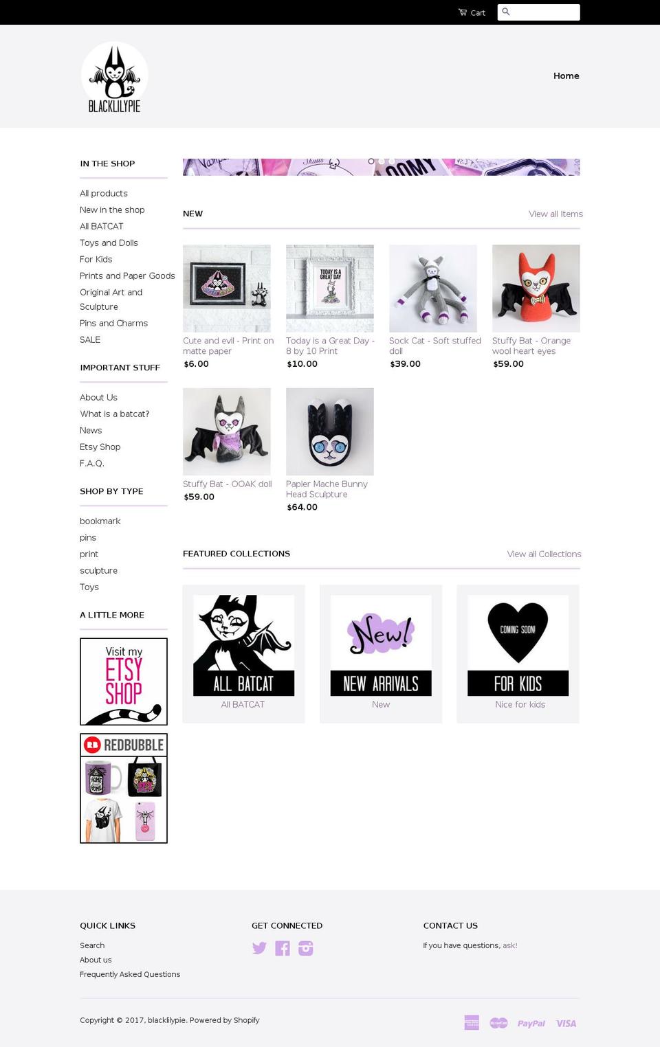 blacklilypie.com shopify website screenshot