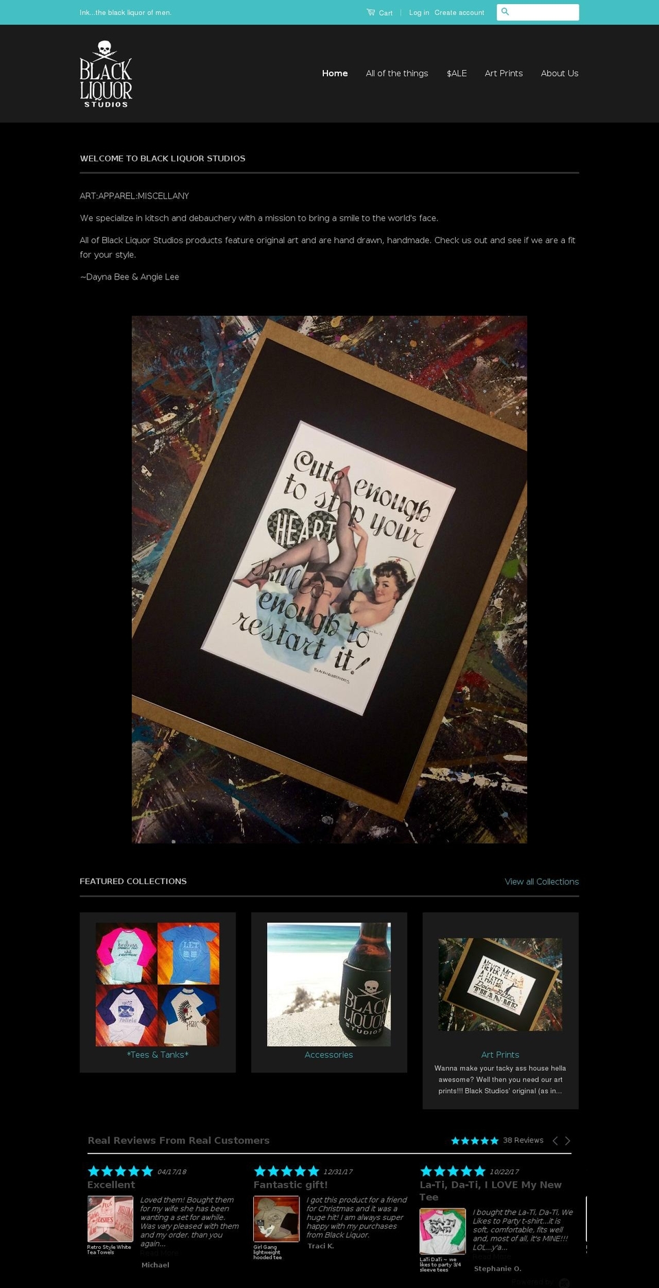 blackliquorstudios.com shopify website screenshot