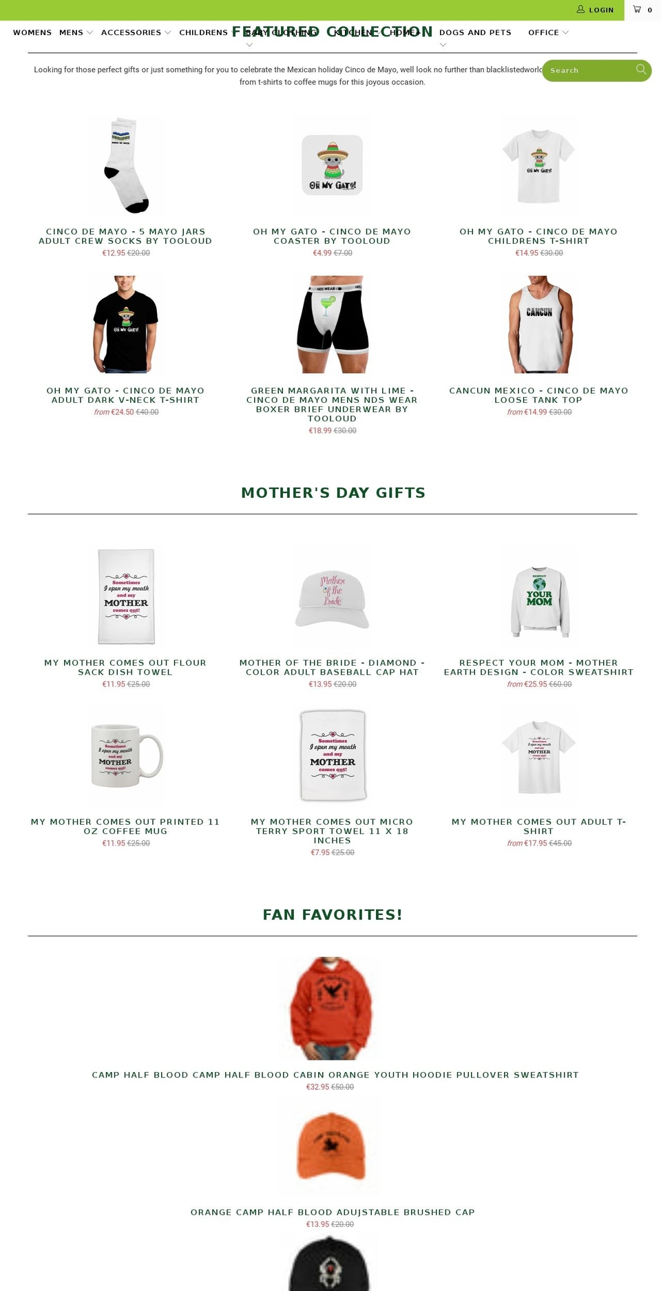blacklistedworld.com shopify website screenshot