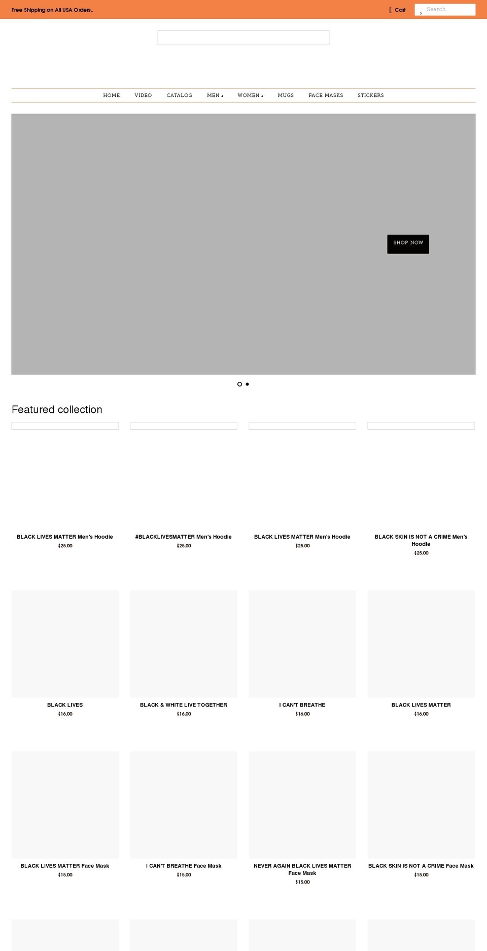 blacklivesmerchant.com shopify website screenshot