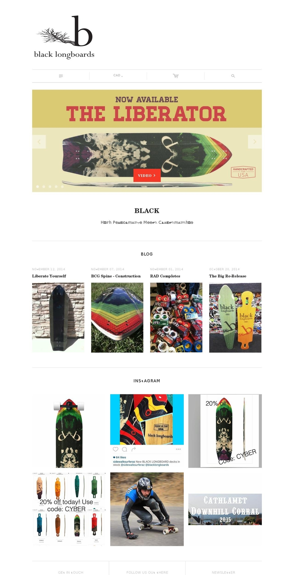 blacklongboards.com shopify website screenshot