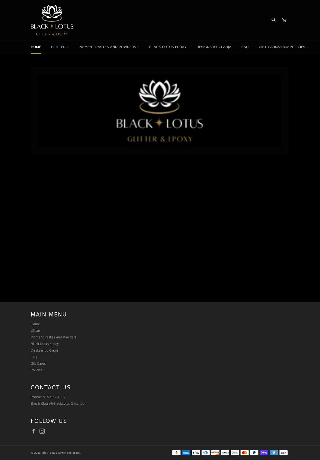 blacklotusglitter.com shopify website screenshot