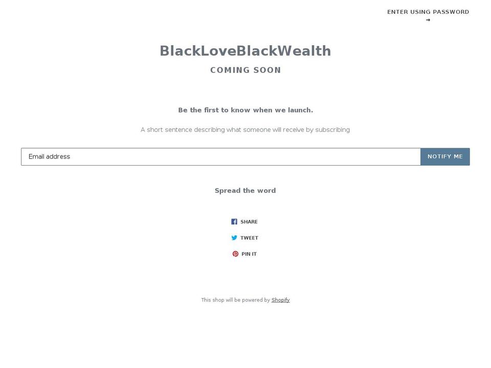 blackloveblackwealth.com — Shopify storefront screenshot
