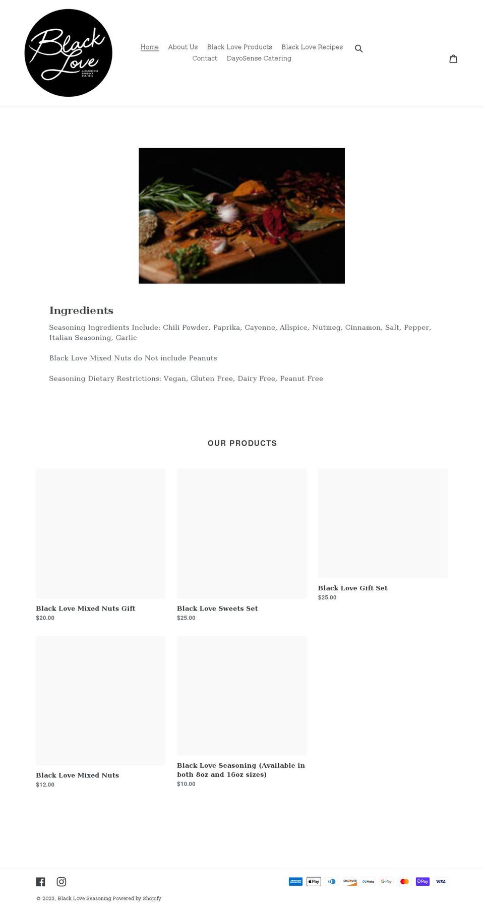 blackloveseasoning.com shopify website screenshot