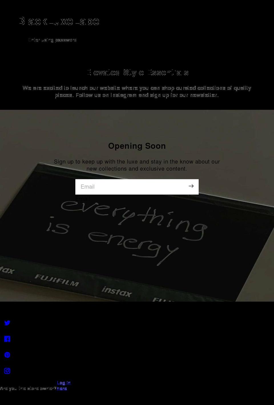 blackluxelabel.myshopify.com shopify website screenshot