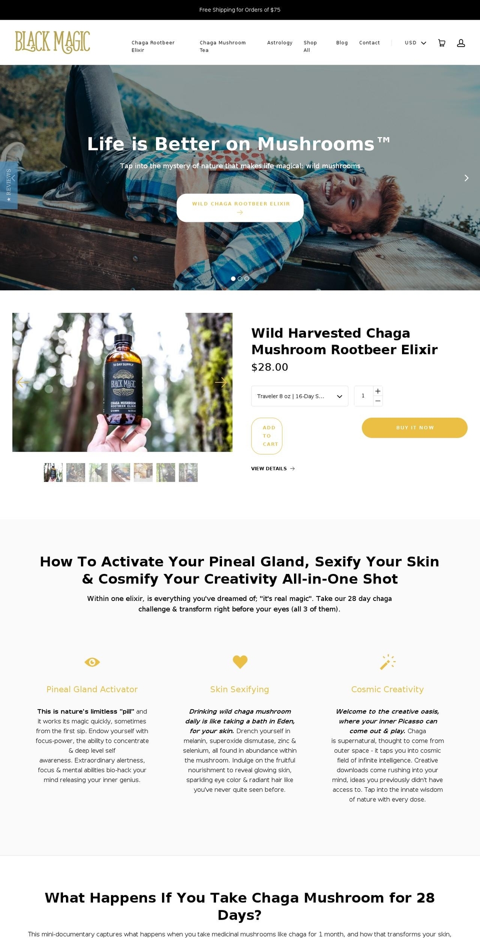 blackmagicalchemy.com shopify website screenshot