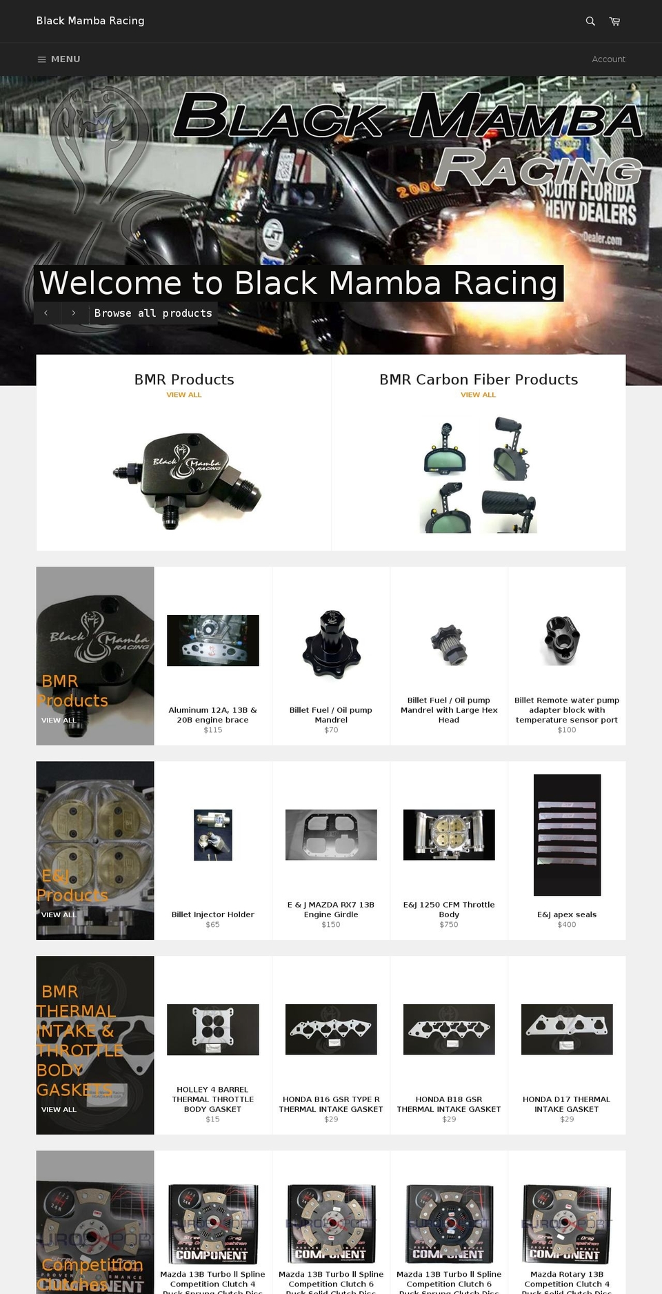 blackmambarotarybug.com shopify website screenshot