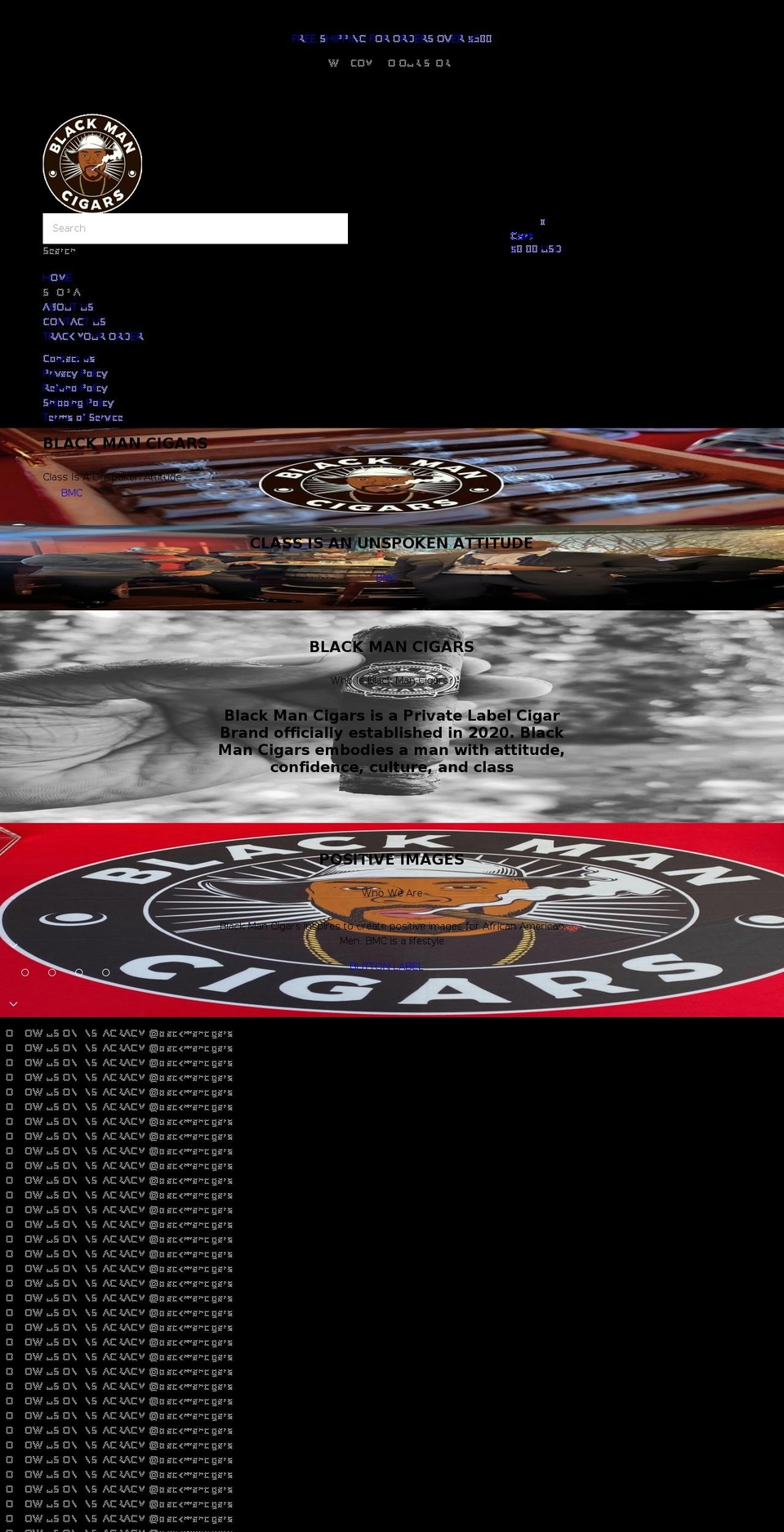 blackmancigars.net shopify website screenshot
