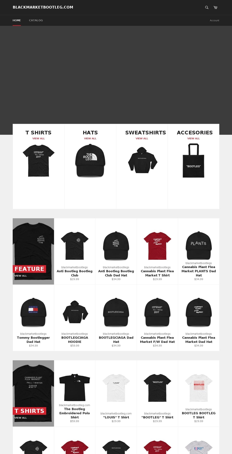 blackmarketbootleg.com — Shopify storefront screenshot