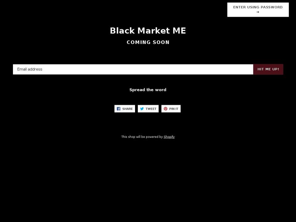 blackmarketme.com — Shopify storefront screenshot