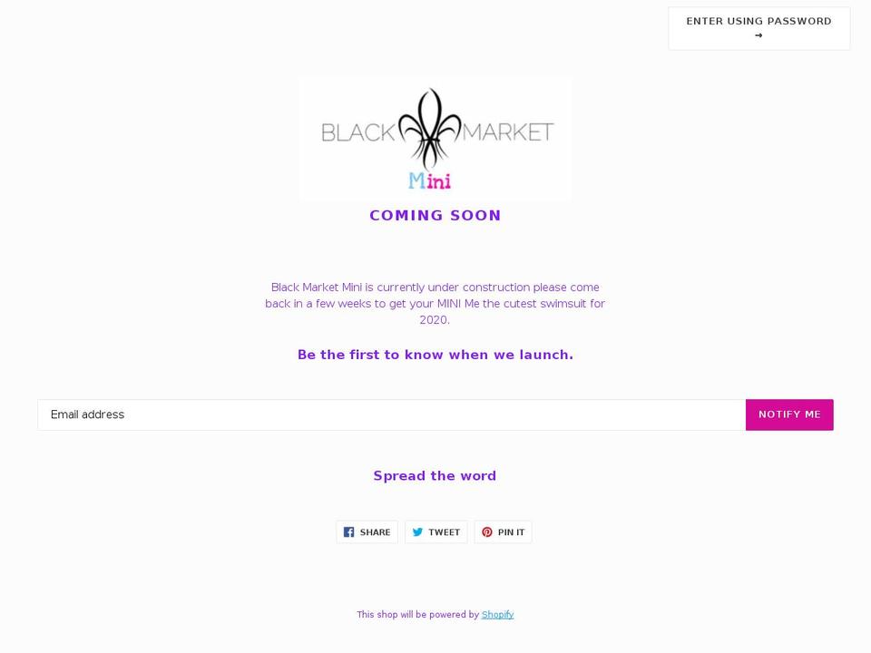 blackmarketmini.com shopify website screenshot