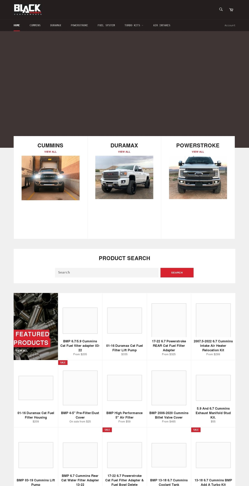 blackmarketperformance.com shopify website screenshot