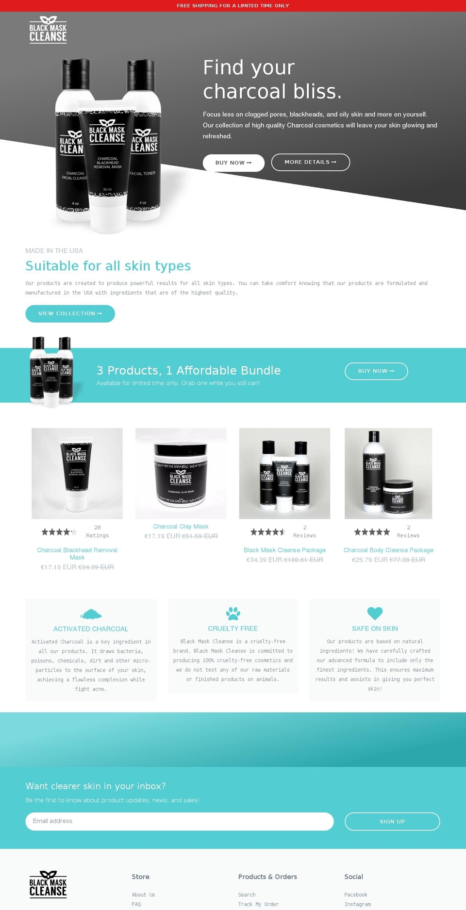 blackmaskcleanse.com shopify website screenshot