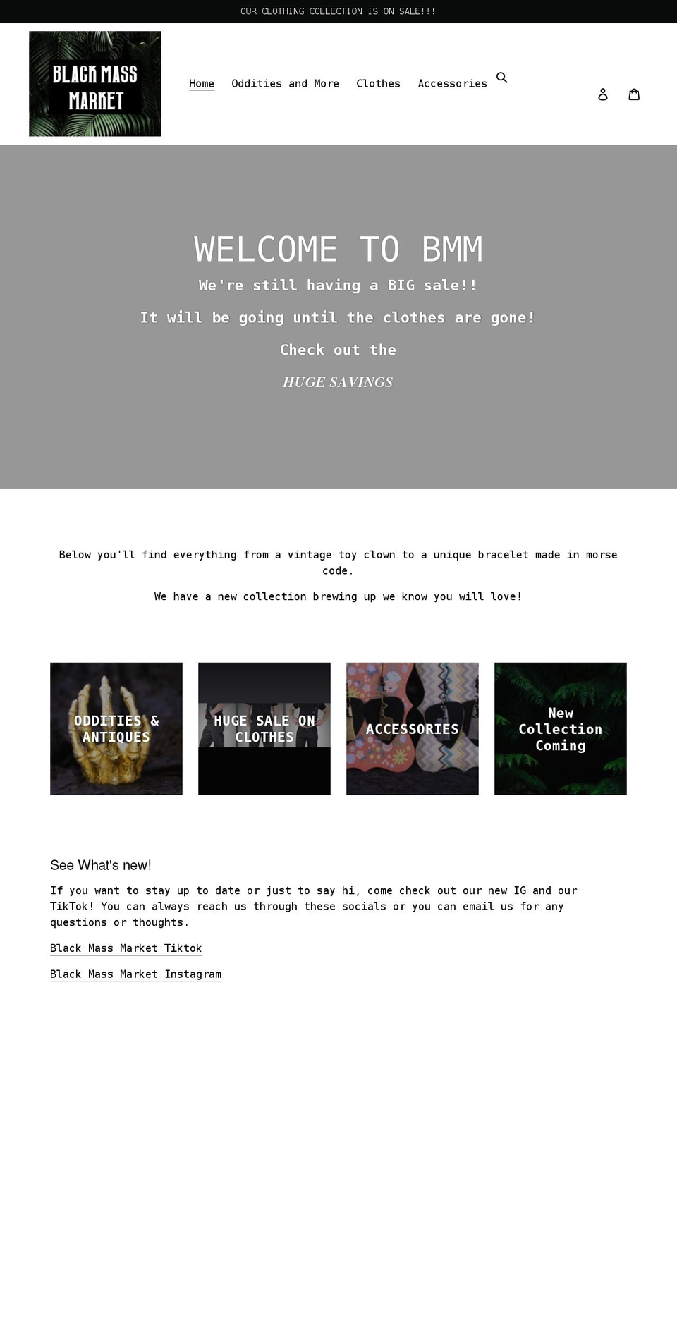 blackmassmarket.com shopify website screenshot