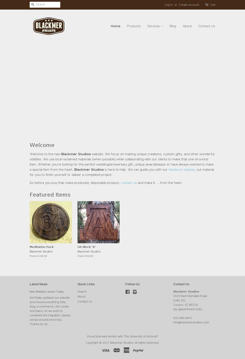 blackmerstudios.com shopify website screenshot