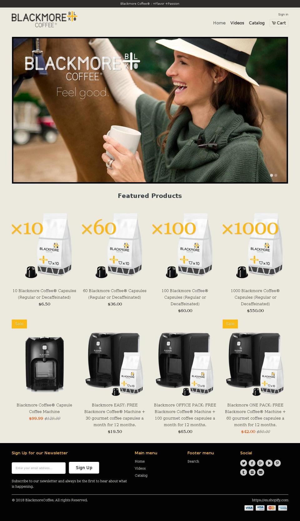 blackmore.coffee shopify website screenshot