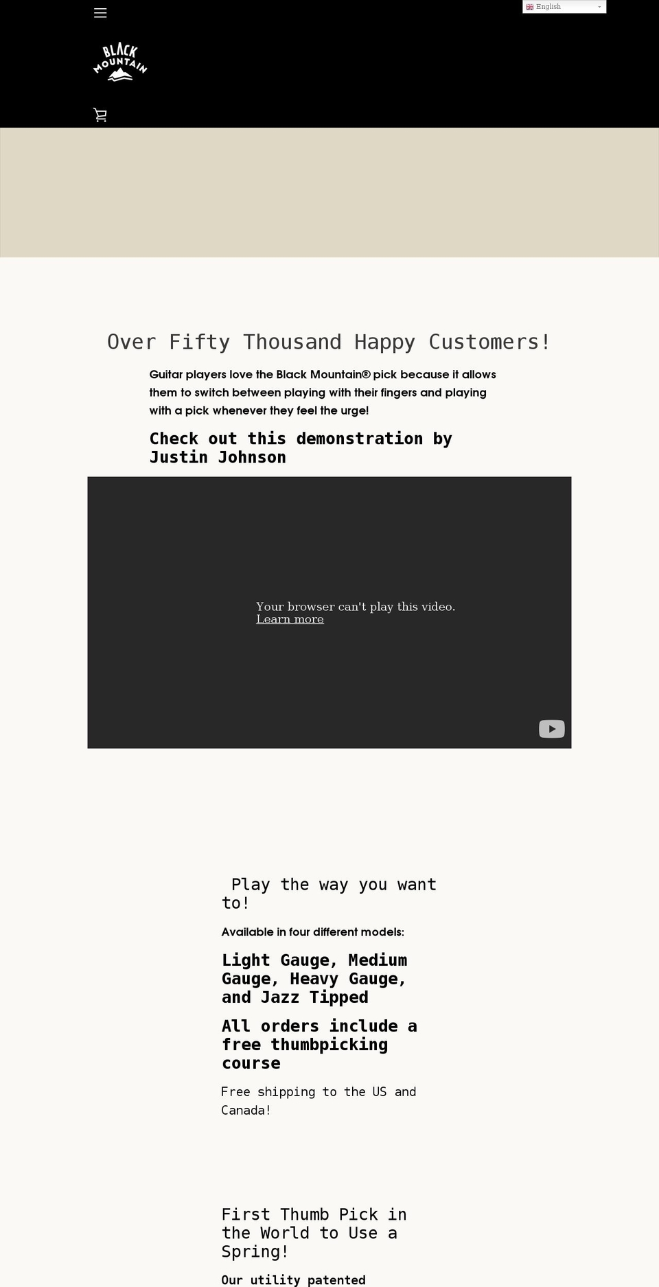 blackmountainpicks.com shopify website screenshot