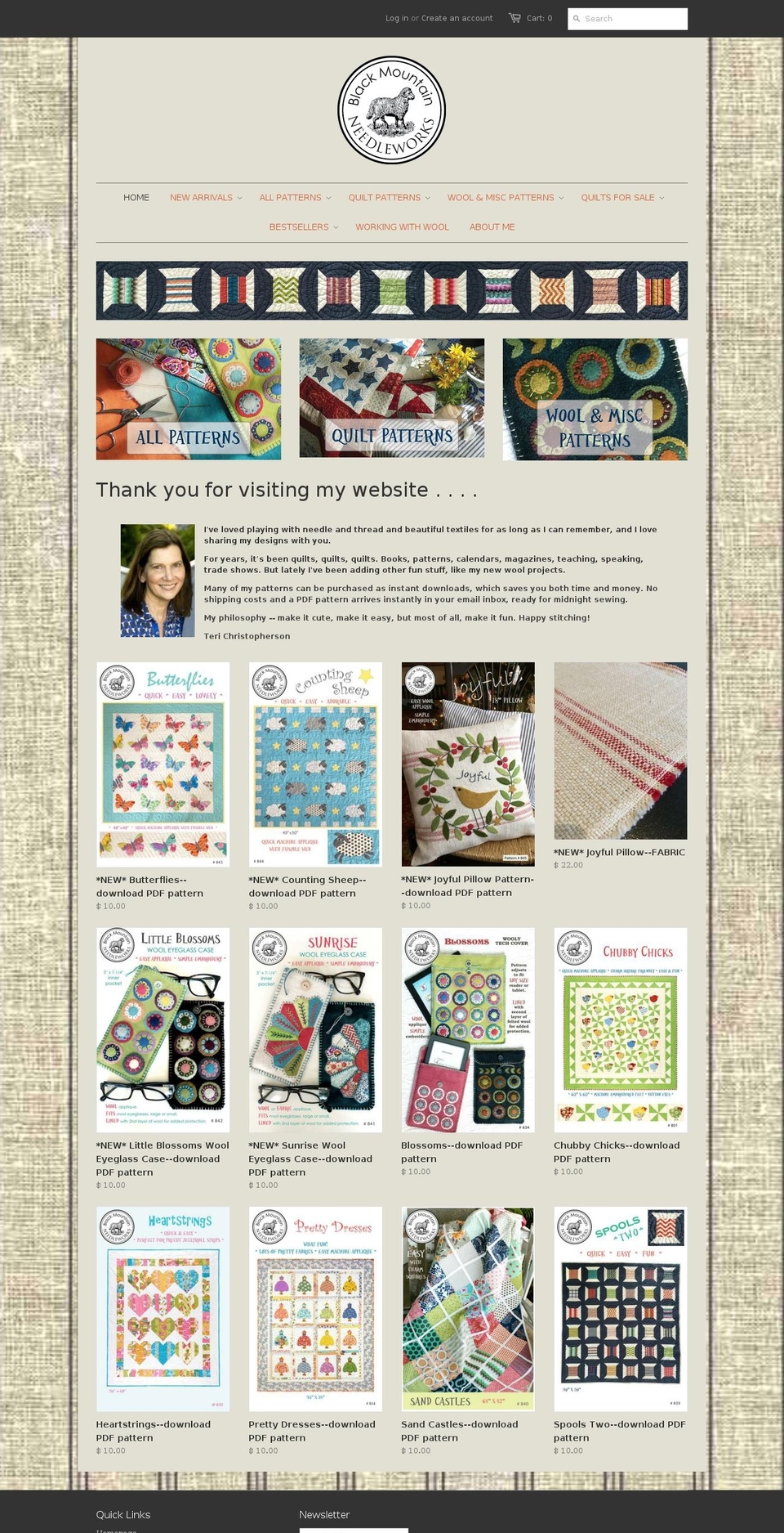 blackmountainquilts.com shopify website screenshot