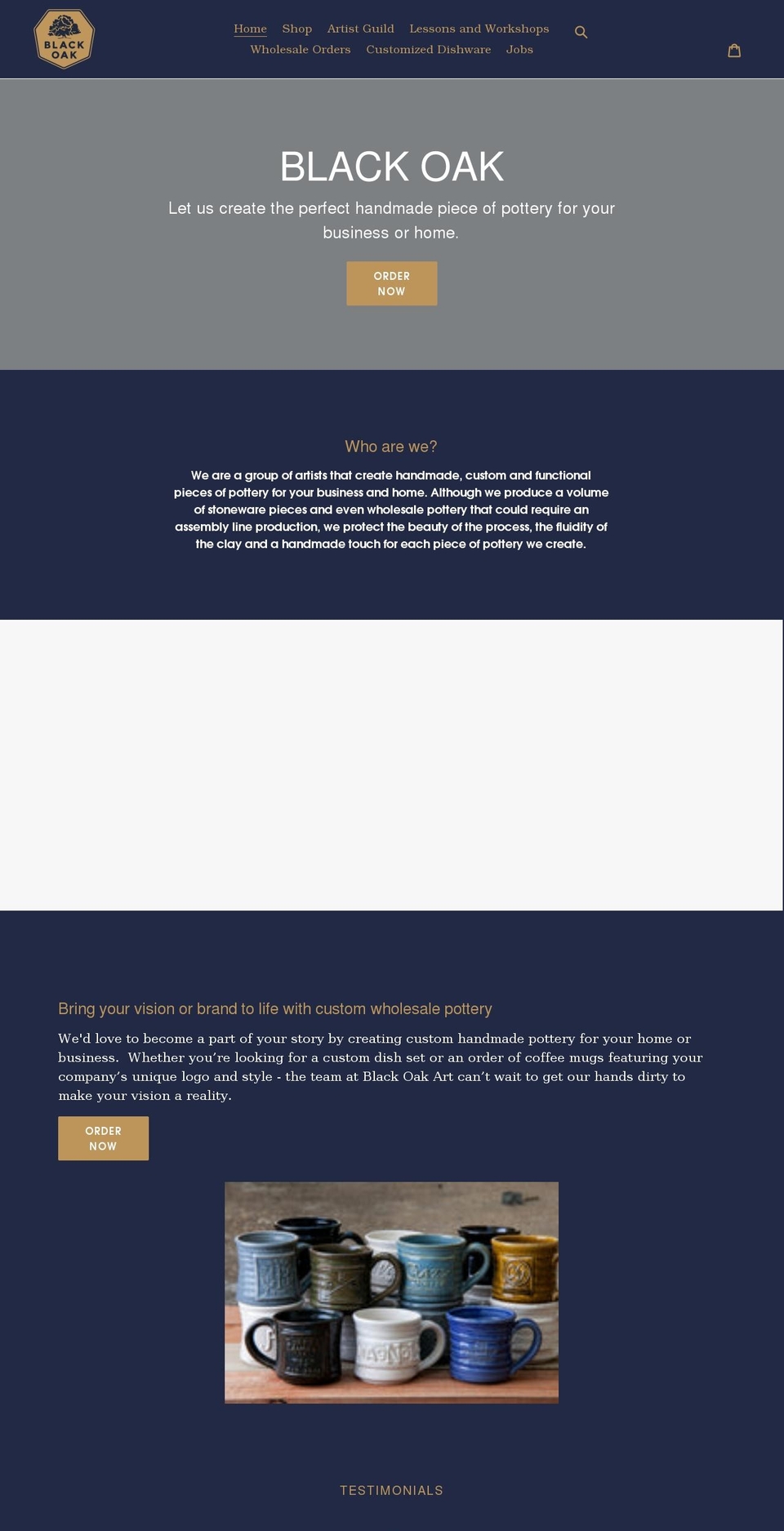 blackoakart.com shopify website screenshot