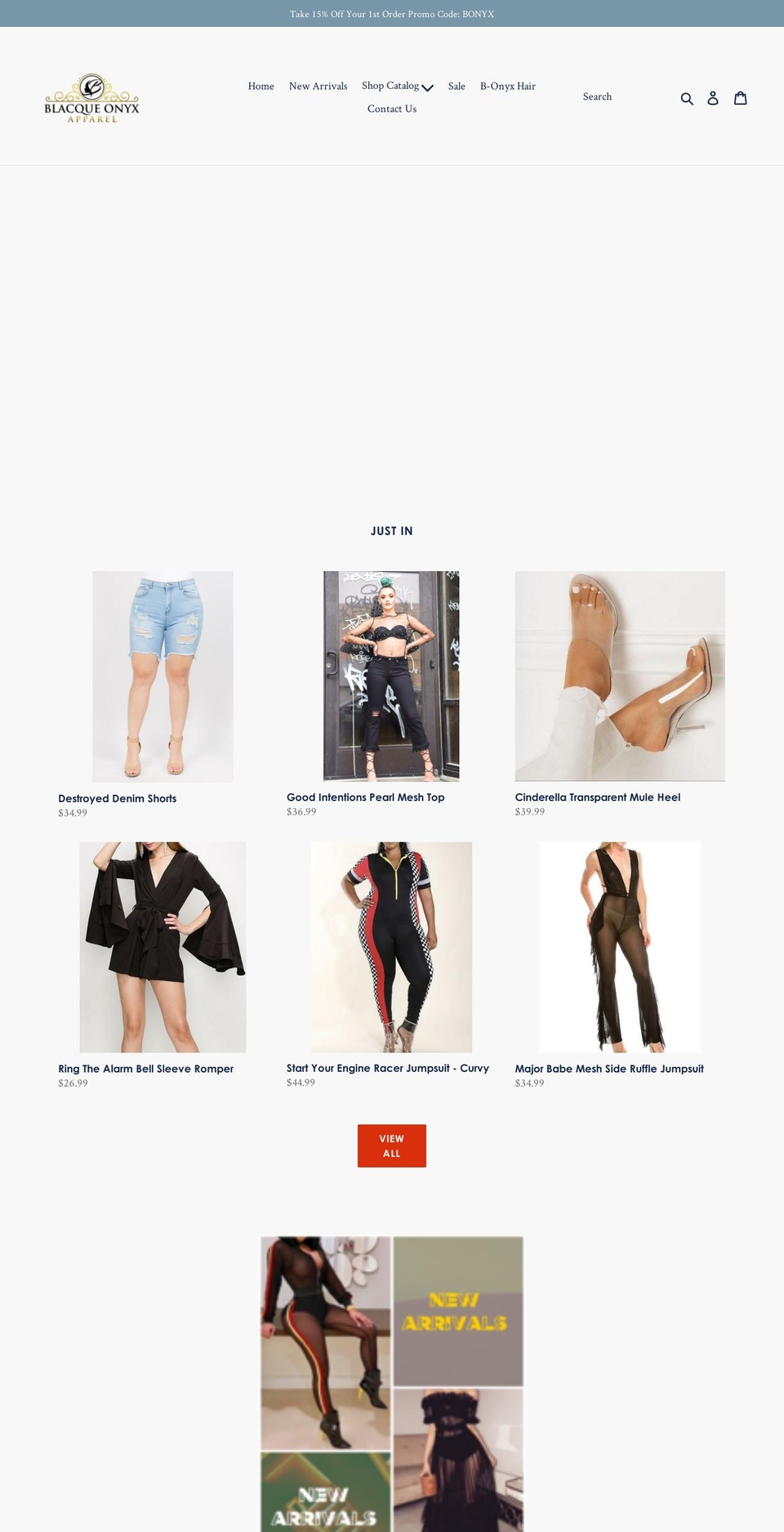 blackonyxapparel.com — Shopify storefront screenshot