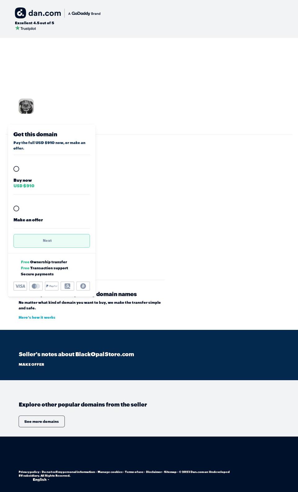 blackopalstore.com — Shopify storefront screenshot
