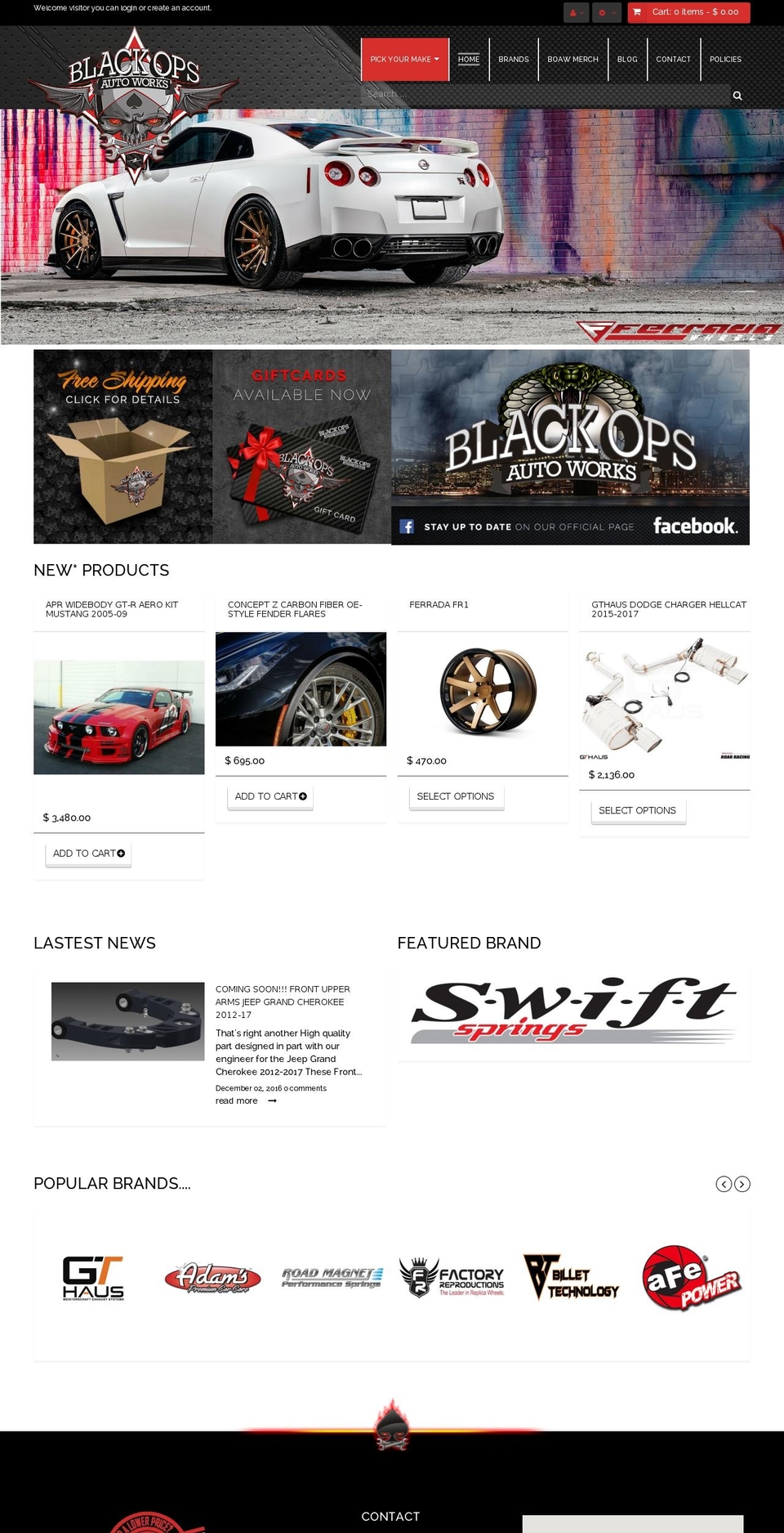Spark Shopify theme site example blackopsautoworks.com