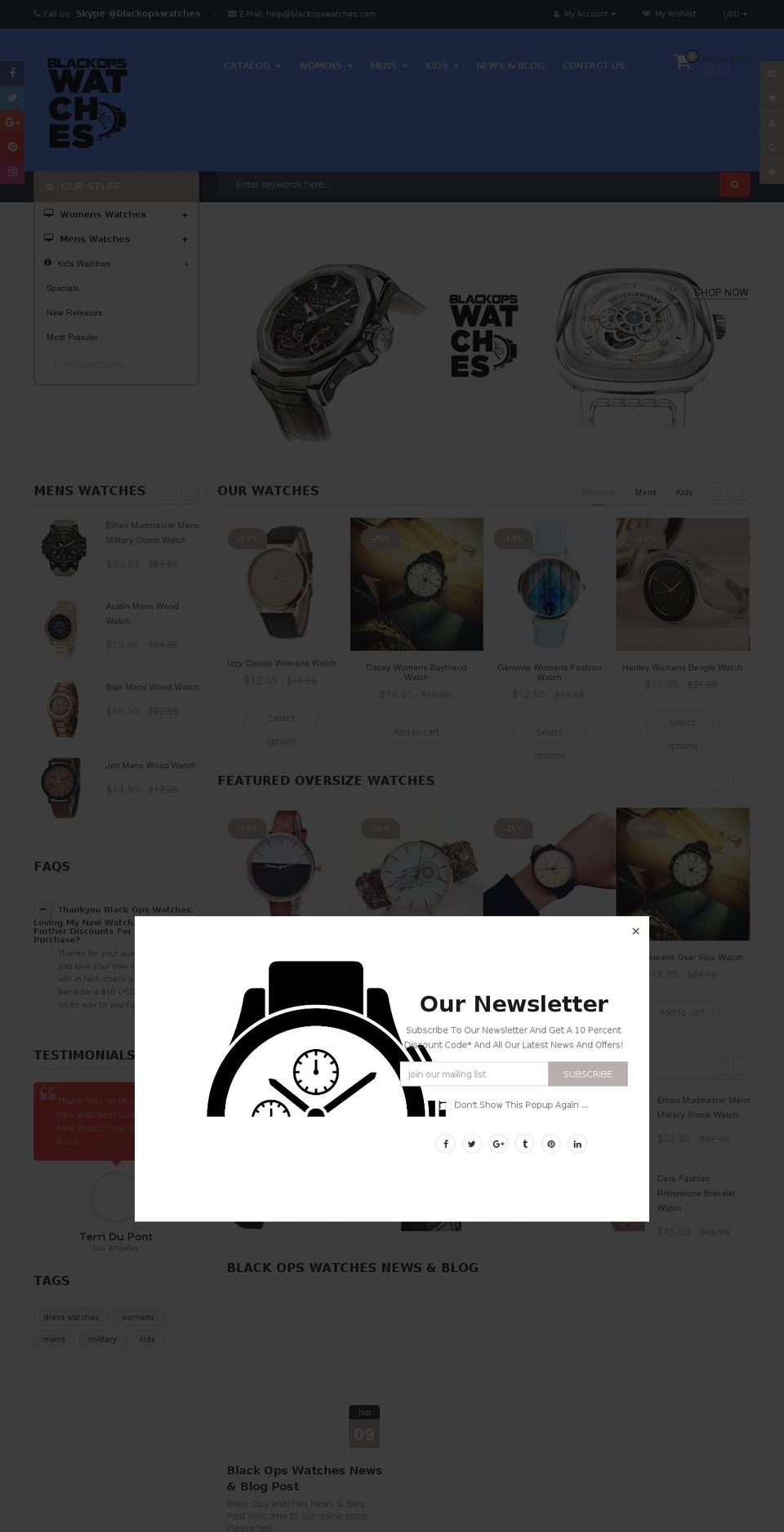 blackopswatches.com — Shopify storefront screenshot