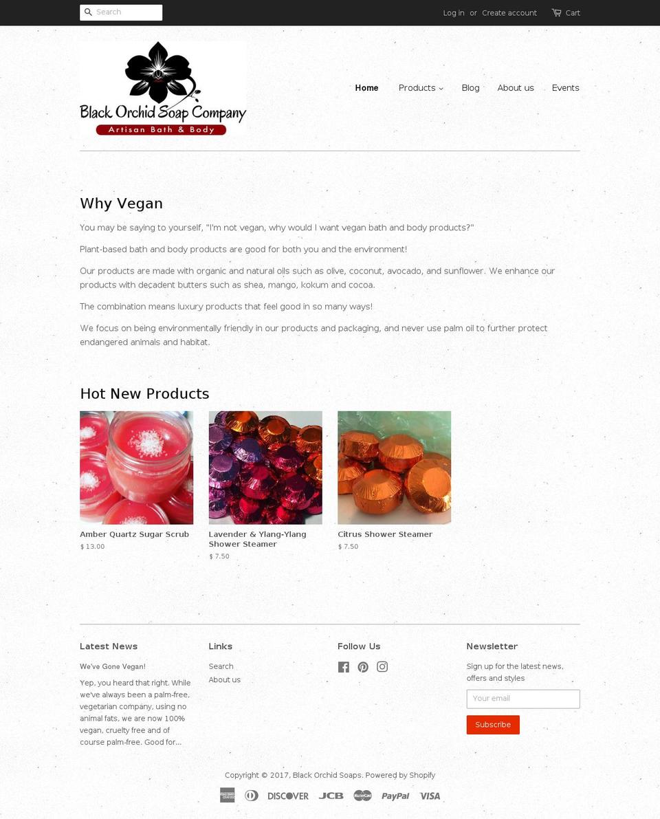 blackorchidsoaps.com shopify website screenshot