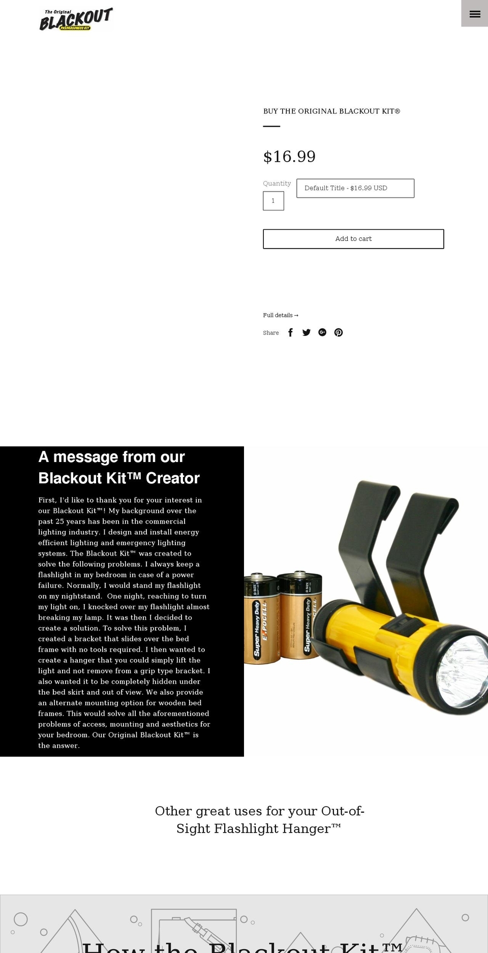 blackout-kits.myshopify.com shopify website screenshot