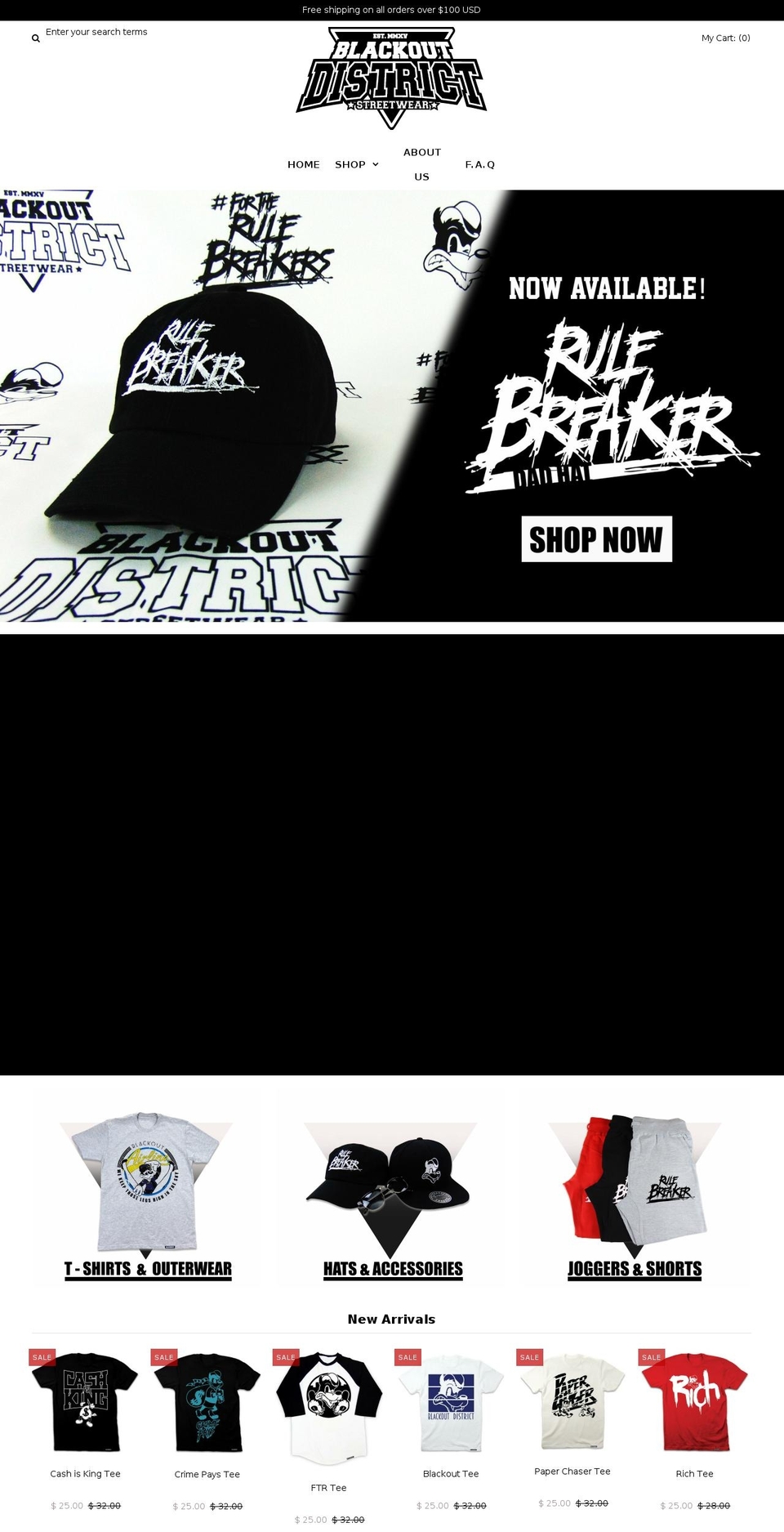 blackoutdistrict.com — Shopify storefront screenshot