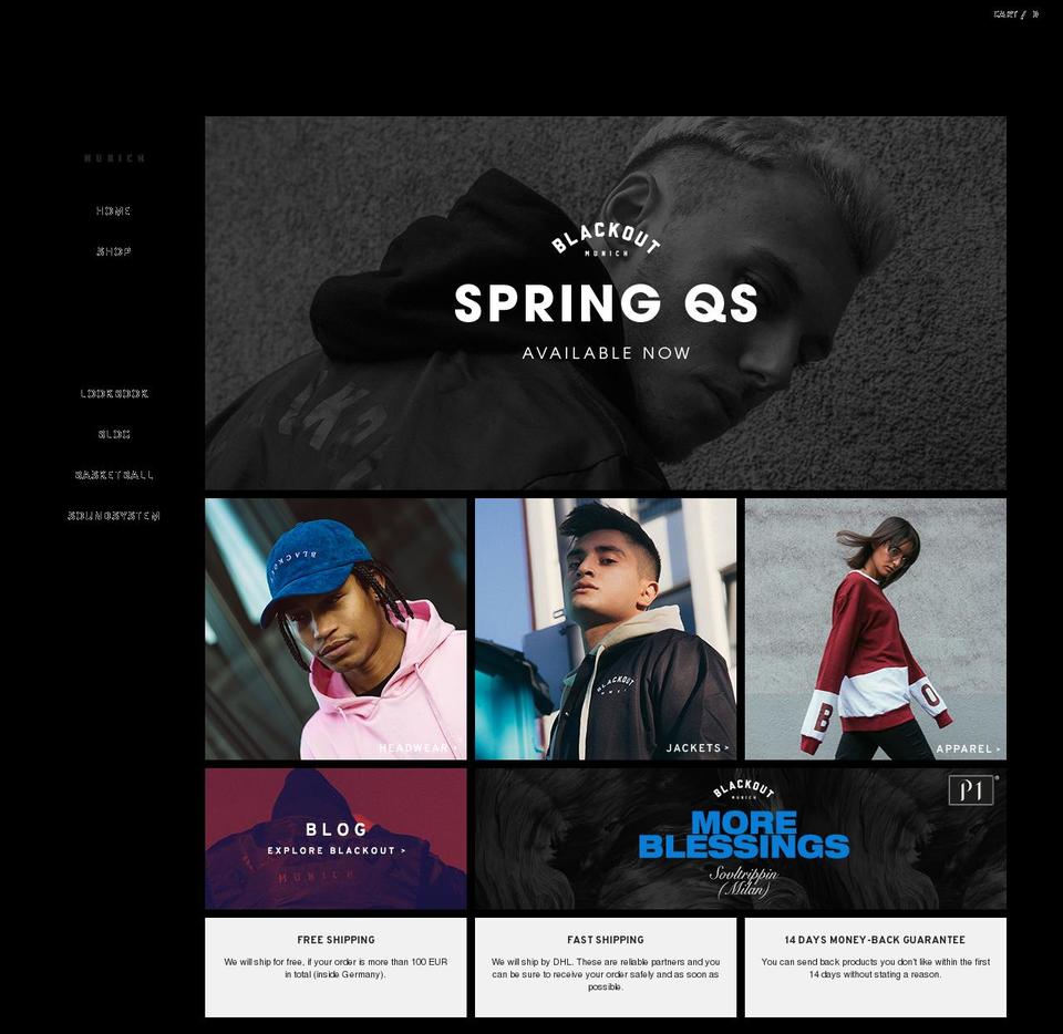 blackoutmunich.com shopify website screenshot