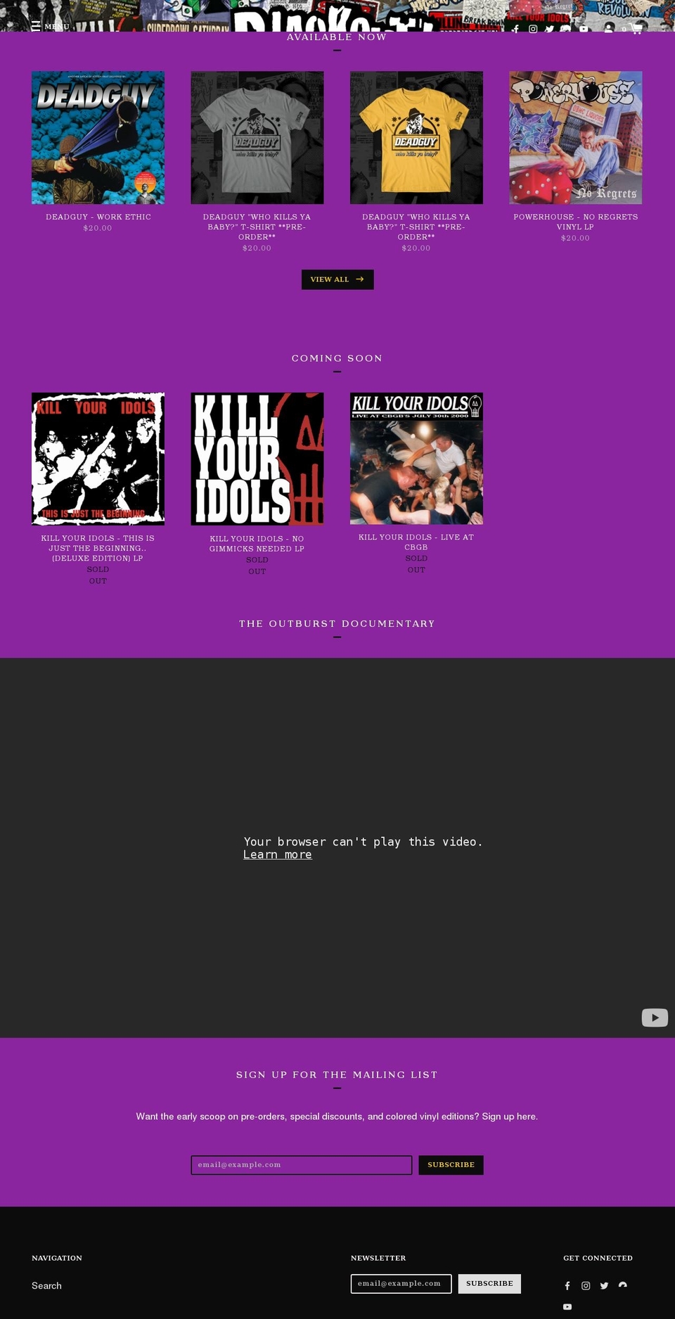 blackoutrecords.com shopify website screenshot