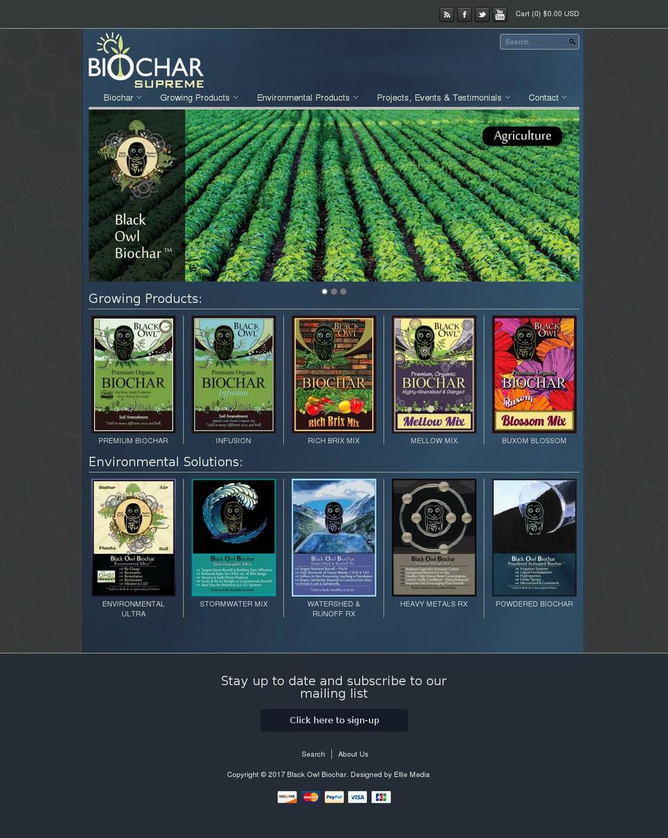 blackowlbiochar.com shopify website screenshot