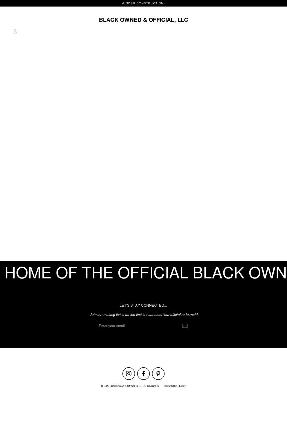blackownedandofficial.com shopify website screenshot