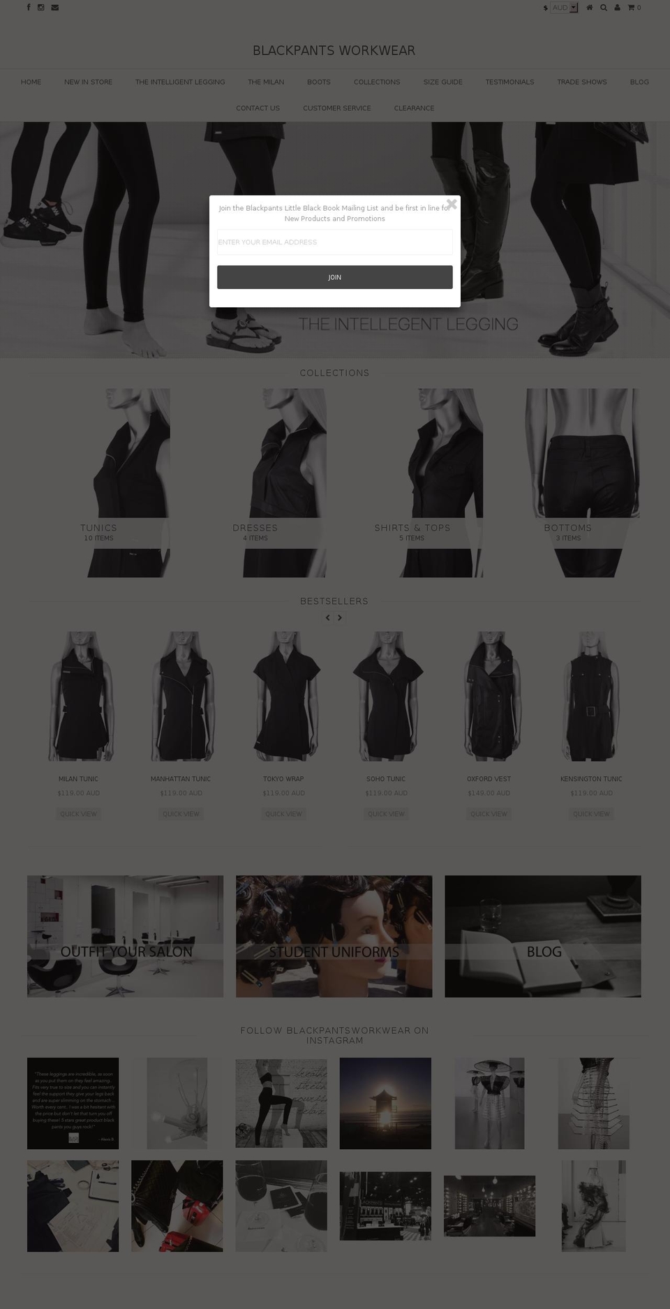 blackpants.com.au shopify website screenshot