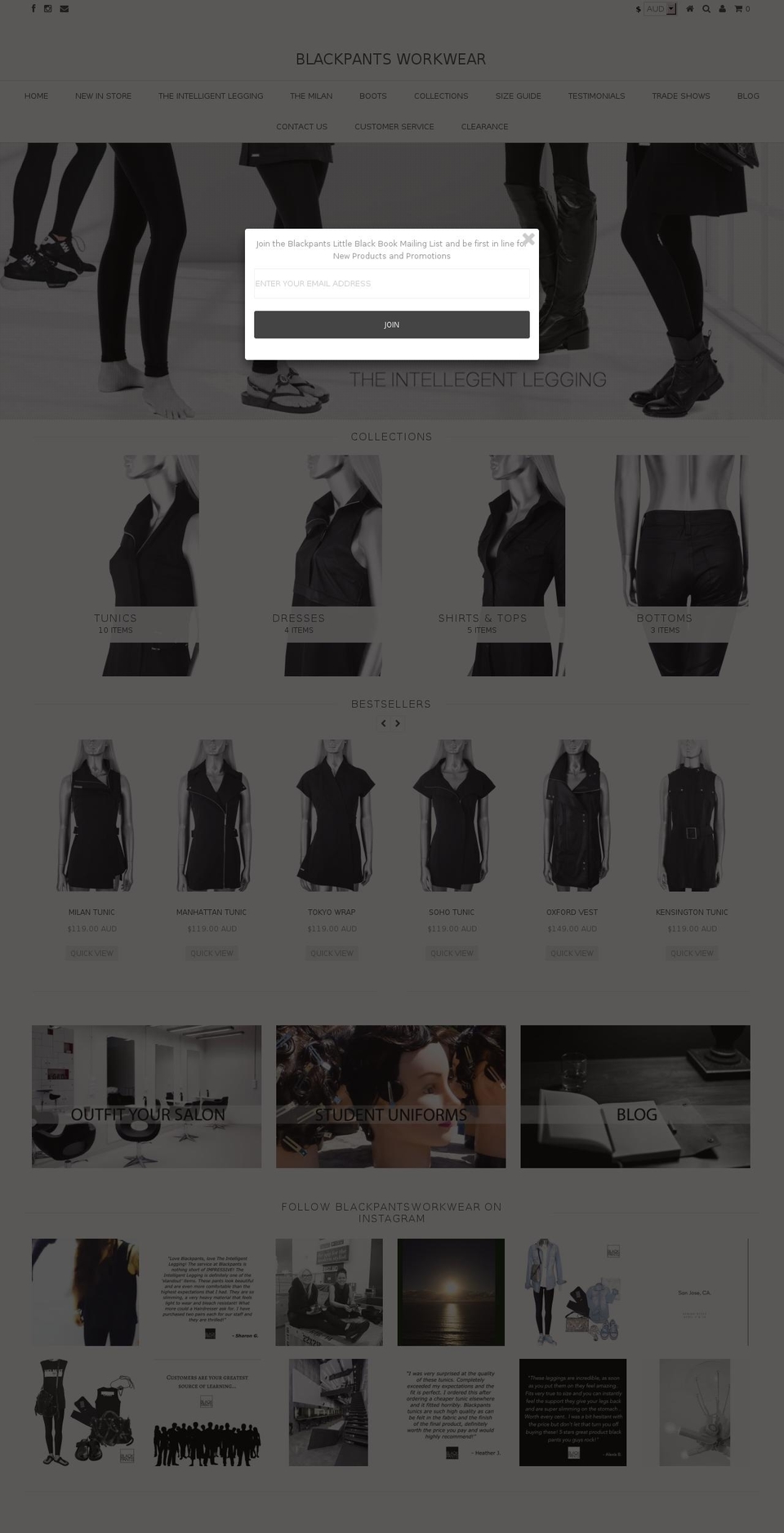 blackpants.info shopify website screenshot