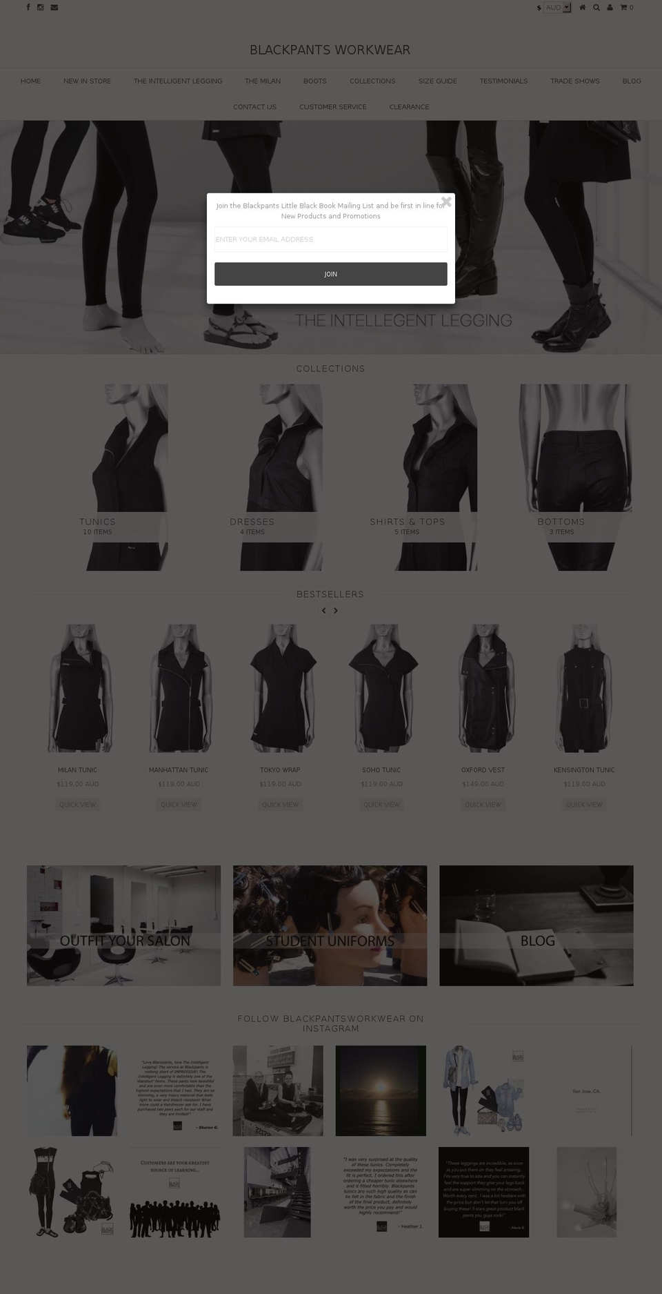 blackpantsleggings.com shopify website screenshot