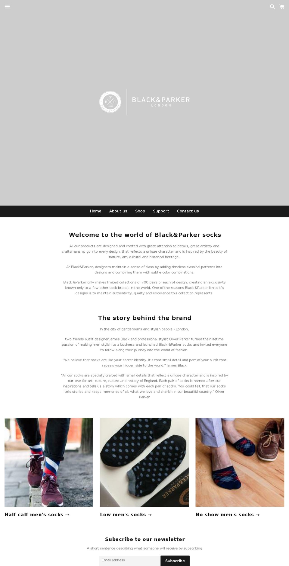 blackparker.com — Shopify storefront screenshot