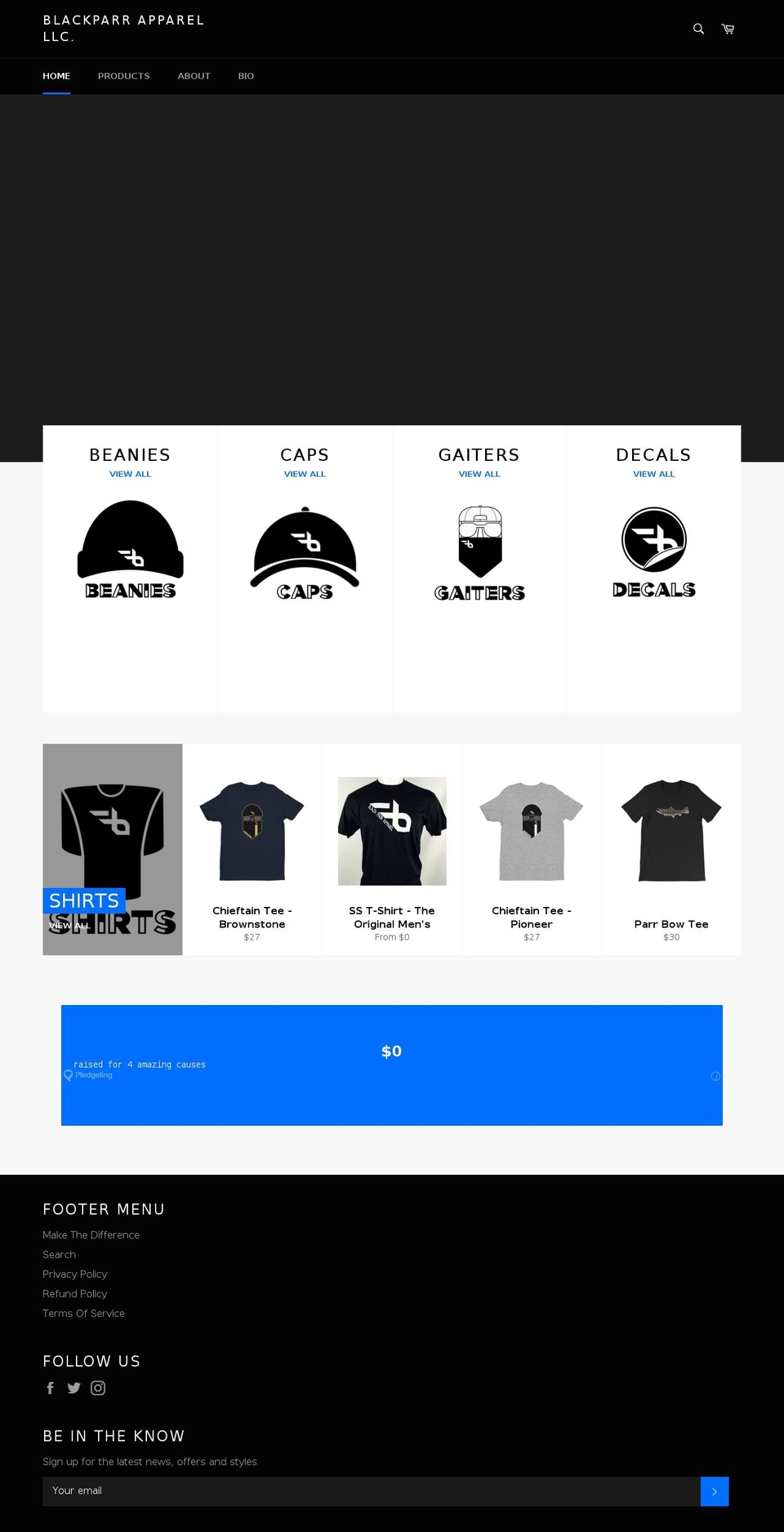 blackparrapparel.com — Shopify storefront screenshot